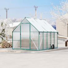 Garvee 8 x 10 ft Outdoor Polycarbonate Greenhouse Kit, Heavy Duty Greenhouse with Reinforced Aluminum Frame, Adjustable Roof Vent, Lockable Door & Quick-Connect Assembly