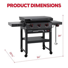 Feasto 28-Inch 3 Burner Propane Flat Top Grill with Hood and Side Burner
