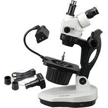 AmScope Digital Trinocular Gemology Stereo Zoom Microscope 10MP Camera White/Black