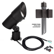 WAC Landscape Lighting, LED 120V Line Voltage Large Size Accent Light with Adjustable Beam Angle and Integral Brightness Control 4000K Cool White Built-in LED in Black