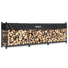 Woodhaven 12-ft Raised Firewood Rack Black w/Cover, 3/4 Cord|Made in USA
