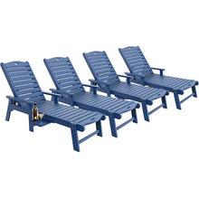 YITAHOME Outdoor Chaise Lounge Chair Set of 4 Navy Blue