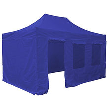 Vispronet 10x15 Steel Canopy Tent Kit Blue - Wind Resistant Up to 25mph with Walls and Accessories
