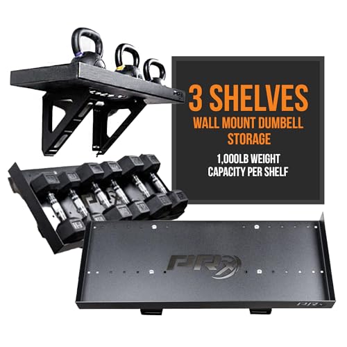 PRx Performance Wall Mounted Dumbbell Storage Shelf Black