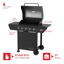 Nexgrill 5-Burner Gas Grill with Side Burner, Propane Outdoor Grill, Black