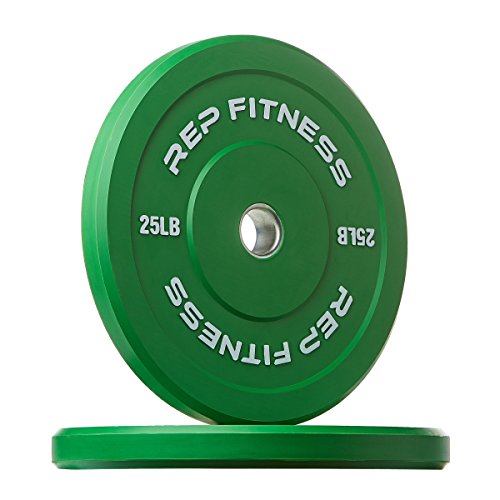 Rep Fitness Color Bumper Plates for Strength and Conditioning Workouts and Weightlifting, 160 lb Set Green