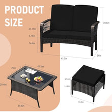 LEVELEVE Patio Furniture Set Outdoor Rattan Chair Wicker Sofa Garden Conversation Bistro Sets w/Loveseat for Yard,Pool or Backyard (7PC-2 Rocking Chair+Table+2 Ottoman)