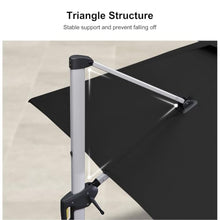 OROTLECT 120" Square Cantilever Umbrella With Base,Black