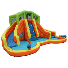 BANZAI Twin Falls Lagoon Inflatable Water Slide Splash Toy Orange