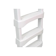 4 Step Ladder for 60 Inch Pool Walls w/Swimming Pool Ladder Mat, White