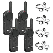 Motorola Solutions DLR1020 Two-Way Digital Business Radio with HKLN4604 PTT Earpiece 4-Pack