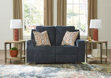Signature Design by Ashley Danum Small Reclining Loveseat Sofa, Ink Blue