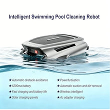 Ostreemaner Wireless Pool Cleaner, Solar Pool Cleaner,Obstacle Avoidance Cleaner for Residential and Above-Ground Pools, Enjoy Wireless and Convenient Cleaning Silver
