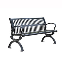 GAZOGJ Garden Benches Aluminum Chair Feet Steel Plate Chair Surface Leisure Backrest Outdoor Bench Park Bench 1.5/1.8 Meters Patio Seating,One Color-Large