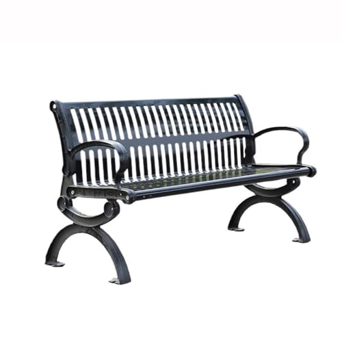 YUHUAWF Park Patio Seat Aluminum Chair Feet Steel Plate Surface Leisure Backrest Outdoor Bench Park 1.5/1.8 Meters Outdoor Furniture Seating(Medium)