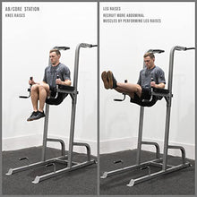 Valor Fitness Power Tower Dip Station Silver