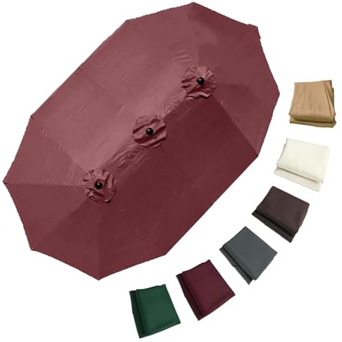 XBTGS Replacement Canopy for 460cm Patio Umbrella Double Canopy Fabric Rectangular Cover Outdoor Shade Solution,-460x270cm-15x9ft,Burgundy-460x270cm-15x9ft
