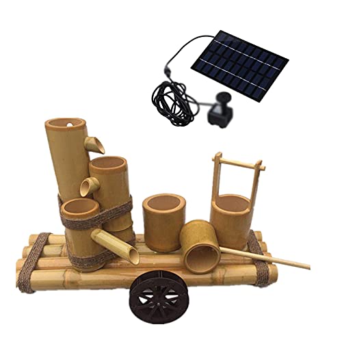 Solar Fountain Bird Bath Solar Fountain Bamboo Fountain Water Features for The Garden Water Feature Pump and Water Feature Gardens Add Luster to Your Zen Garden Or Backyard,3(50Cm/19.6In)