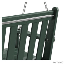 POLYWOOD Vineyard 5-Foot Porch Swing, Heavy Duty HDPE Outdoor Hanging Bench, Patio Swing for Adults Kids, Deck Garden Furniture, Green
