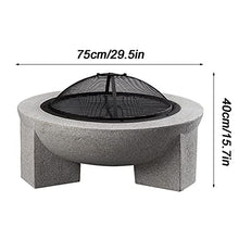 Fire Pit Outdoor fire Pit, 29-inch Wood-Burning fire Pit, Spark Screen, Poker, Courtyard Garden Barbecue fire Pit