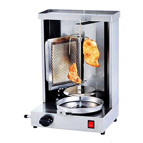 Barbecue Grill Professional Vertical Rotisserie Toaster Oven, Gas Kebab Grill Gyro Chicken Machine with Rotation Automatic for Home Rotating Grill, Kebab Skewers, Stainless Steel