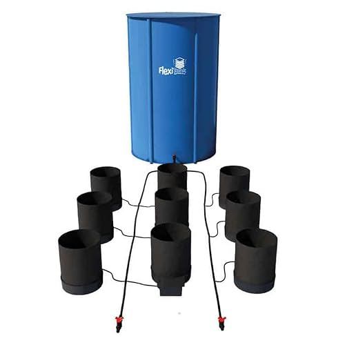 AutoPot 9 Pot GeoPot System with 3 Gallon Fabric Pots - Self-Watering, Gravity-Fed System (9Pot with 25 gal Flexi Tank)