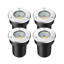 tyfuture 4 Pack Outdoor Ground Light COB Underground Light IP66 Waterproof LED Recessed Buried Lights for Yard Garden Driveway Deck Path Patio Landscape Lighting(White,30W-AC24V)