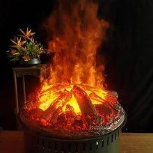 JDXQBLD Water Vapor Fireplace 3D Atomized Fireplace Decoration Retro Embedded Round Electronic Fireplace Simulated Charcoal Ornaments Simulated Flame Table Top Fireplace
