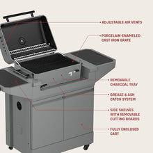 Tytus Rolling Outdoor Kitchen Island Cart, Charcoal Grill & Cover, BBQ