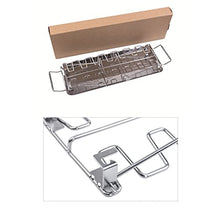 NRFJFOP BBQ Beef Chicken Leg Wing Grill Rack 14 Slots Stainless Steel Barbecue Drumsticks Holder Smoker Oven Roaster Stand with Drip Pan