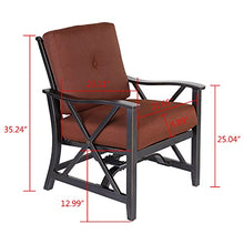 CASUAL WORLD 2-Piece Aluminum Patio Rocking Chair Set with Cushion
