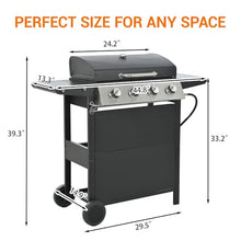 EUHOME 4-Burner Stainless Steel Gas Grill | 34,000 BTU Total Output & 421 sq.in Cooking Area | Powerful Even-Heat System for Large Family BBQs & Backyard Parties
