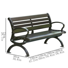 GRFIT Outdoor Bench Garden Chair for Outdoor, Cast Aluminum Patio Bench, Iron Seat for Leisure in the Park Garden Bench (Large)