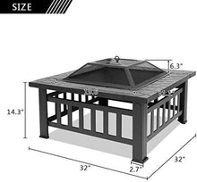 Fire Pits Outdoor Wood Burning Outdoor Fire Large Bonfire Wood Burning Patio Coal Grill Firepit Charcoal Smokeless Grill with Spark Screen Poker with Cover BBQ Cooking for Outside Camping Backyar