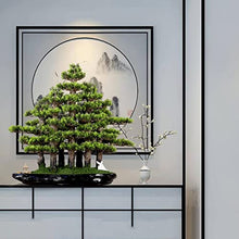 LSHAOBO Artificial Tree Bonsai Realistic Cypress Moss Small Pavilion Ceramic Villain Chinese Bonsai Indoor Office Decoration