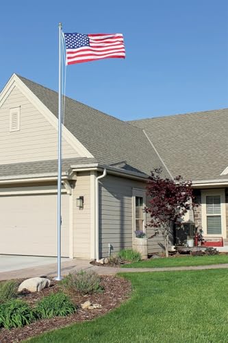 20' Tapered Homesteader Flagpole | Silver Anodized | 20'H
