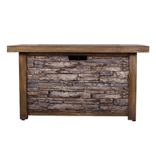 Best Choice Product 50,000 BTU Rectangle Fire Pit Table, Faux Woodgrain Top and Faux Stone Texture Base Propane Gas Fire Table for Outdoor