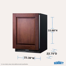 Summit 24” Outdoor Refrigerator, Built-in, 4.8 cu.ft. Capacity, ENERGY STAR, Panel-Ready* - SPR627OSPNRLHD *Panels Not Included