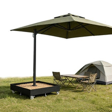 Carbon Steel Square Rolling Umbrella Base Stand 1100LBS Capacity Fillable Mobile Umbrella Base with 4 Lockable Wheels for Garden Backyard Deck Poolside
