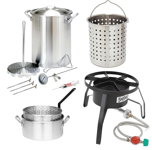 Bayou Classic 3016 30-Quart Outdoor Turkey Fryer with Basket and Fry Pot