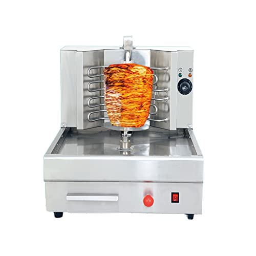 KnoRRs Electric Turkey Rotisserie Machine, 360° Rotating Vertical Rotisserie Gyro Grill Stainless Steel Oven Fully Automatic Rotary Commercial Kebab Broiler Barbecue Countertop Chicken (One contro