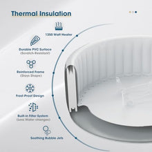 RELXTIME Inflatable Hot Tub 4-6 Person, Portable Blow Up Outdoor Spa