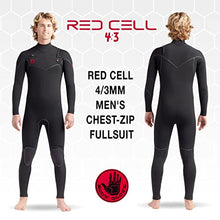 Body Glove Men's Red Cell 4/3mm Chest-Zip Full Wetsuit Black