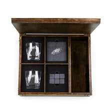 PICNIC TIME Philadelphia Eagles Whiskey Box Gift Set, Oak Wood, One Size, (605-10-509-243-2)