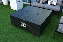 AMS Fire Pit | Sofia Marble Porcelain Fire Table | Propane 17'' H x 39'' W x 39'' D