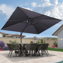 OROTLECT 9' x 12' Rectangular Double Top Cantilever TiltIng Umbrella With Base And 360° Rotation,Gray