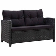 HKTMGDNG 6-Piece Garden Sofa Set Black Rattan Outdoor Sectional