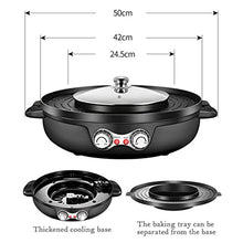 TEOYETTSF Smokeless Grill Electric Hot Pot Barbecue Machine Large Capacity Temperature Split Home BBQ