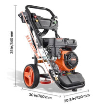 Heavy-Duty Gas Power Washer with 5 Nozzles and Foam Bottle for Car Fence and Driveway Washing, Pressure Washing Machine with Full Copper Pump and Heat-Fighting Seal for Long-Lasting Use
