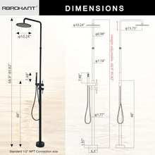 RBROHANT Freestanding Outdoor Shower Adjustable with Rain Shower Head Matte Black